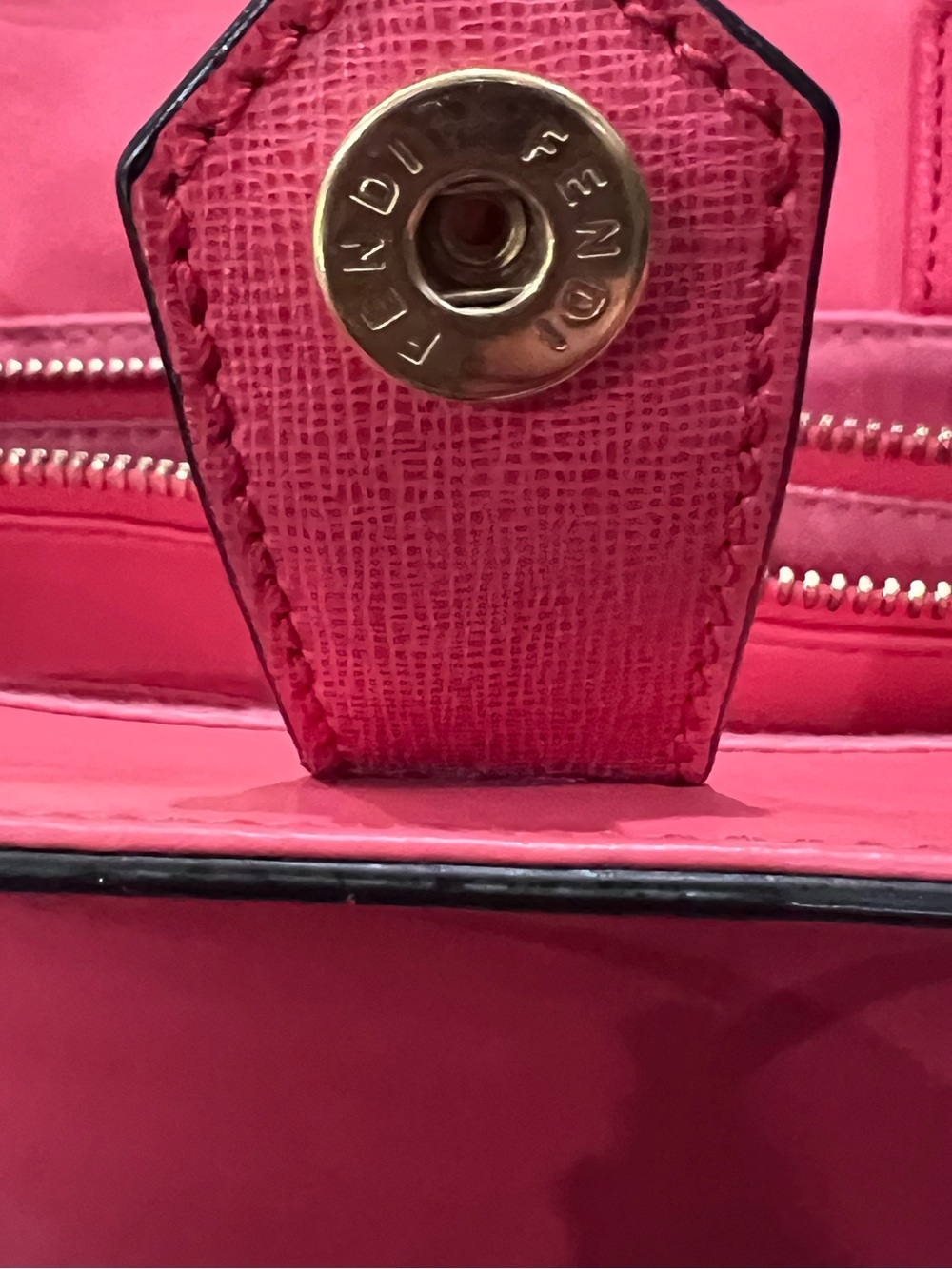 Fendi 2Jours Tote Satchel Bag Womens Medium Flamingo Pink w/ Shoulder Strap Tag - Picture 11 of 13